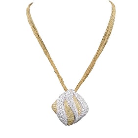 18k Gold Multicolor Diamond Pendant