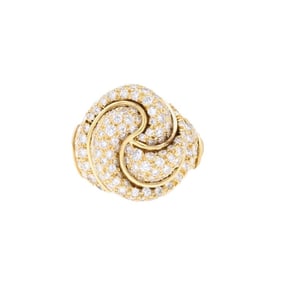 Henry Dunay 18k Gold Diamond Swirl Ring