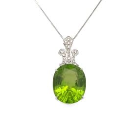14k WG Topaz Peridot Pendant on Platinum Chain