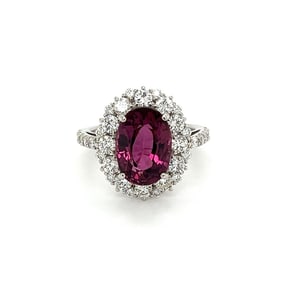 Platinum Spinel Diamond Halo Ring