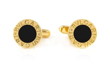 Bvlgari 18k Gold Onyx Cufflinks