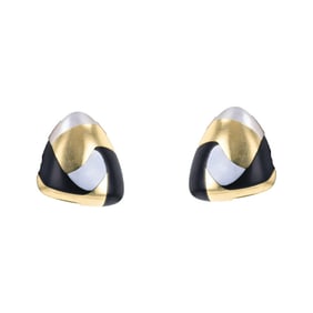 Tiffany 18k Mother-of-Pearl Jade Earrings