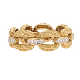 Hammerman Bros 18k Gold Diamond Link Bracelet