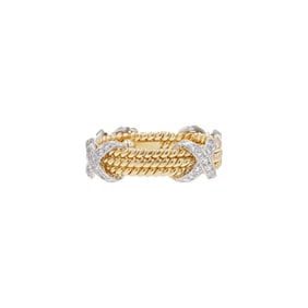 Tiffany Schlumberger Platinum 18k Gold Diamond Band
