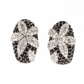 Roberto Coin 18k White Gold Diamond Sapphire Earrings