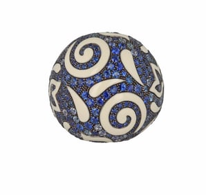Roberto Coin 18k White Gold Sapphire Enamel Dome Ring