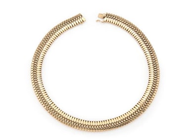 Retro 18k Rose Gold Collar Necklace