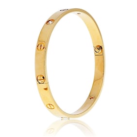 Cartier 18k Gold Diamond Love Bracelet Size 19