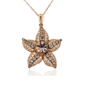 LeVian 14k Rose Gold Kunzite & Diamond Starfish Pendant