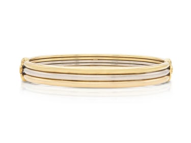 Cartier Vintage 18k Tri-Tone Gold Trinity Bangle Bracelet