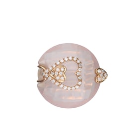 Contemporary 18k Rose Gold Pink Amethyst Ring