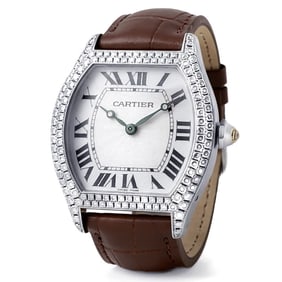 Cartier 18k White Gold Diamond Tortue Ladies Watch