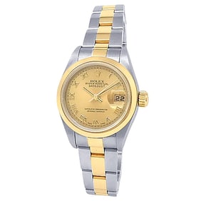 Rolex 18k Gold & Steel Datejust Champagne Dial Watch