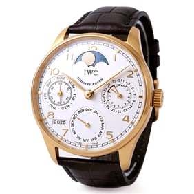 IWC 18k Gold Portuguese Perpetual Calendar Watch