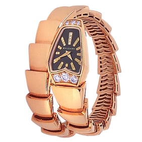 Bvlgari 18k Rose Gold Diamond Serpenti Scaglie Watch