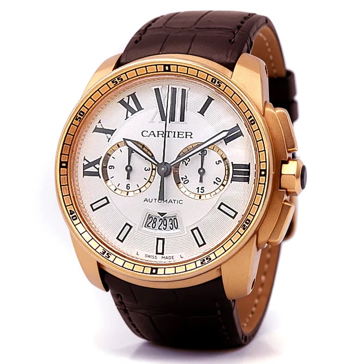 Cartier 18k Rose Gold Calibre de Cartier Chronograph Watch (1 of 4)