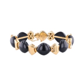 Marina B 18k Gold Black Jade Bracelet
