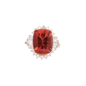 14k Gold Oregon Sunstone Diamond Ring