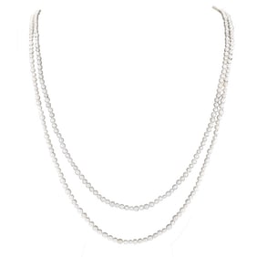 J.E. Caldwell Art Deco Pearl Diamond Necklace
