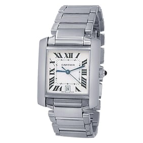 Cartier Tank Francaise 18k White Gold Men's Watch