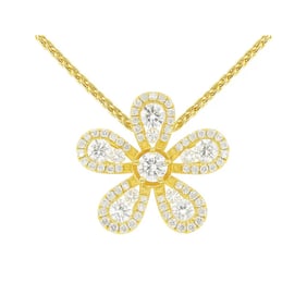 14k Gold Diamond Cloverleaf Necklace