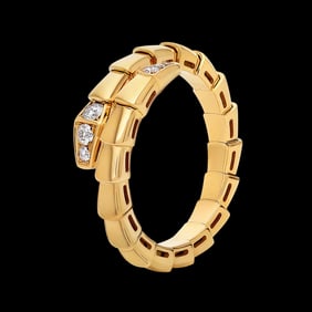Bulgari 18k Gold Serpenti Viper Diamond Ring