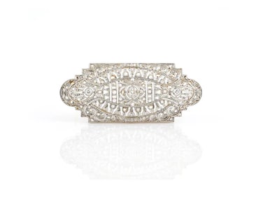 Edwardian 18k Gold 2.80ct Old Mine Diamond Brooch