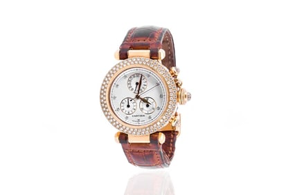 Cartier 18k Gold Diamond Pasha Chronograph Watch
