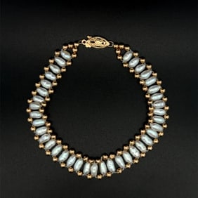 14k Gold Keshi Pearl Bead Bracelet
