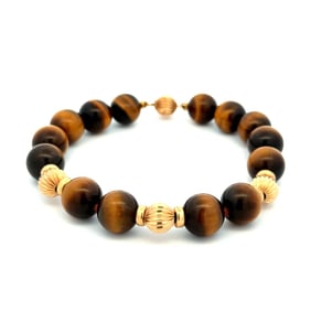 14k Gold Tiger’s Eye Bead Bracelet