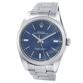 Rolex Oyster Perpetual 39mm Stainless Steel Blue Dial Men’s Watch