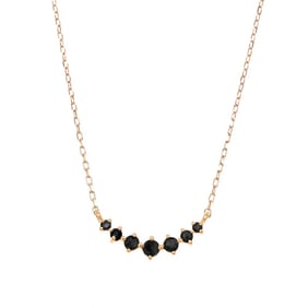 14k Yellow Gold Black Diamond Necklace