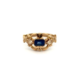 Victorian 18k Gold Sapphire Diamond Ring