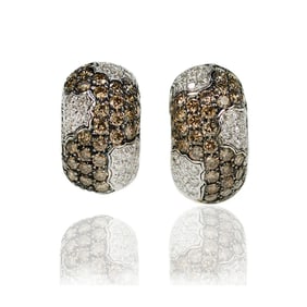 18k White Gold Chocolate Diamond Earrings