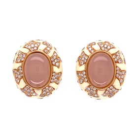 18k RG La Nouvelle Bague Quartz Diamond Earrings