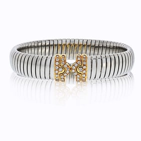 Bvlgari Parentesi Diamond Cuff Bracelet