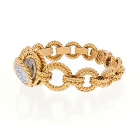 Van Cleef & Arpels 18k Gold Diamond Bracelet Watch 1960s