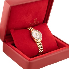 Rolex Lady President MOP Sapphire Diamond Watch