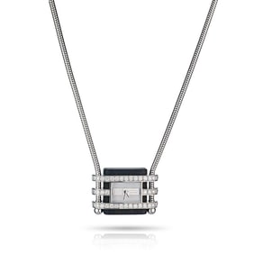 Van Cleef & Arpels 18k White Gold Diamond Pendant Watch