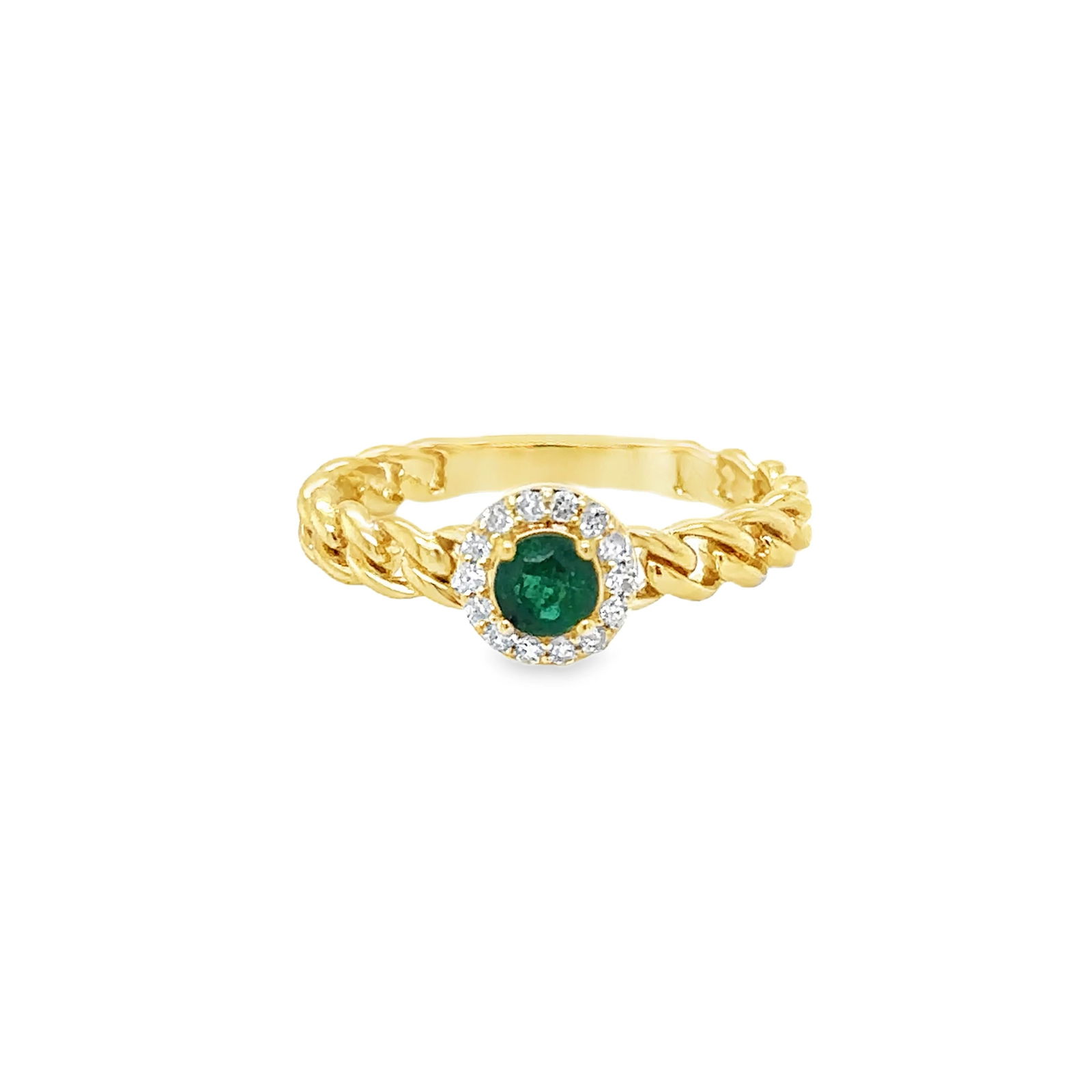 14k Yellow Gold Emerald Diamond Ring (1 of 4)