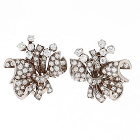 Edwardian Platinum 5.50ct Diamond Earrings