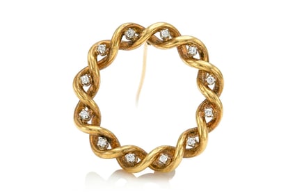 1960s Tiffany 18k Diamond Wreath Brooch
