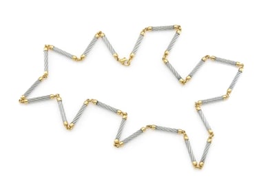 1980s Fred Paris 18k Steel Chain Necklace