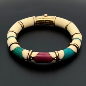 La Nouvelle Bague Enamel Tube Bangle Bracelet