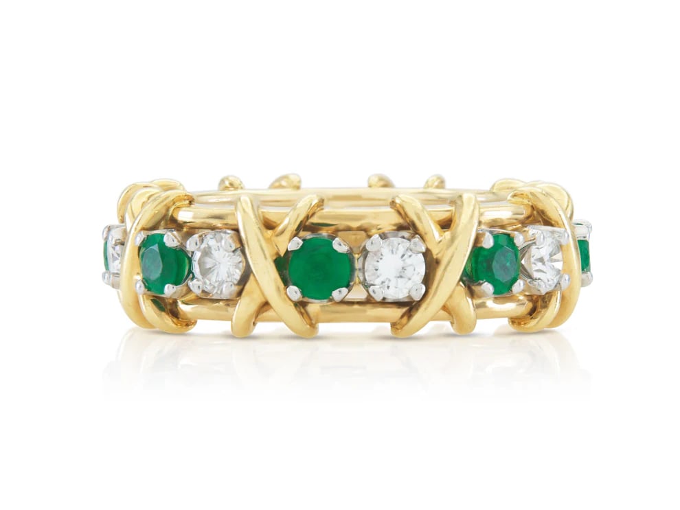Tiffany & Co. Schlumberger 18k Platinum Emerald Ring (1 of 4)