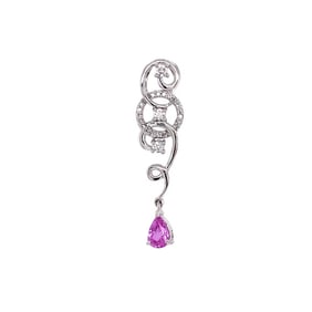 18k WG .55ct Pink Sapphire & Diamond Pendant