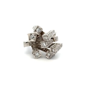 18k White Gold Diamond Spike Ring