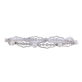Edwardian Platinum Pearl Diamond Bracelet