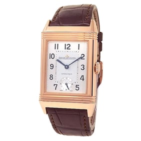 JLC 18k Rose Gold Reverso Night & Day Watch