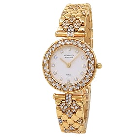 Van Cleef 18k Gold Diamond Ladies Watch